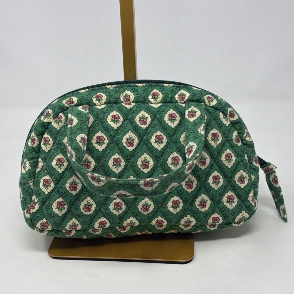 Vintage Vera Bradley Greenfield Spring 2000 Quilted Cosmetic Toiletry Bag READ